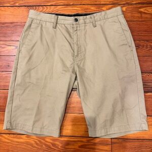 Volcom Men's Khaki Flat Front Shorts Size 34